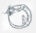 Japanese chinese vector design uroboros dragon