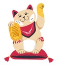 Japanese or chinese waving cat figuring statue Royalty Free Stock Photo