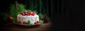 Japanese Christmas Cake Recipe. Japanese Strawberry Shortcake. Christmas white cake with soft layers of sponge cake, fresh