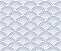Japanese Circle Wave Line Vector Seamless Pattern Royalty Free Stock Photo