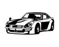 Japanese classic sports car isolated on a white background side view. vector illustration available in eps 10 Royalty Free Stock Photo