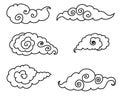 Japanese cloud tattoo design isolate vector