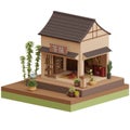 japanese coffee house perspective view png image