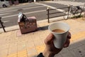 Japanese coffee on the street of Osaka Royalty Free Stock Photo