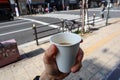 Japanese coffee on the street of Osaka