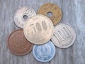 Japanese coins Royalty Free Stock Photo