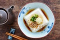 Japanese cold tofu Hiyayakko Royalty Free Stock Photo