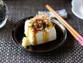 Japanese cold tofu salad Royalty Free Stock Photo