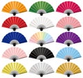 Japanese colorful folding fans.