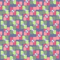 Japanese Colorful Windmill Flower Vector Seamless Pattern