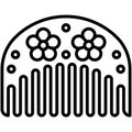 Japanese comb icon, Japanese New Year related vector