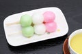Japanese confectionery Sanshoku Dango Royalty Free Stock Photo