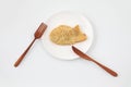 Japanese confectionery Taiyaki fish cake on plate on white background Royalty Free Stock Photo