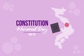 Japanese Constitution Memorial Day vector background. A book and Japan map in the background.