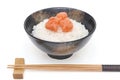 Japanese cooked rice with karashi mentaiko