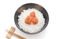 Japanese cooked rice with karashi mentaiko