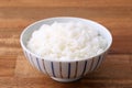 Japanese cooked white rice in a bowl Royalty Free Stock Photo