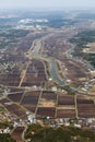 Japanese countryside with rice fields