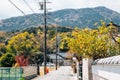 Japanese countryside village alley at spring in Mie, Japan