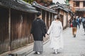 A japanese couple on their wedding day Royalty Free Stock Photo