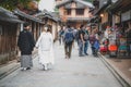 A japanese couple on their wedding day Royalty Free Stock Photo