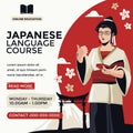 Online Japanese Language Course Webinar Poster Design