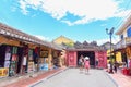 Japanese Covered Bridge and Ancient Yellow House at Hoi An Ancient Town