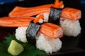 Japanese crab stick or kani sushi. Royalty Free Stock Photo