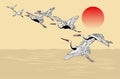 Japanese Crane Flock Pattern