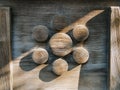 Japanese Crests Wooden symbol in shrine Japan culture