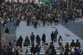 japanese cross the road on Shibuya street. Royalty Free Stock Photo