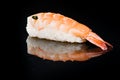 Japanese cuisine. Appetizing shrimp and rice