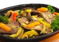 Japanese Cuisine - Beef with Vegetables Royalty Free Stock Photo