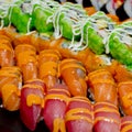 Japanese Cuisine -Buffet catering style Sushi Set in restaurant