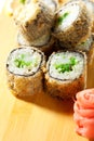 Japanese Cuisine - Deep-fried Sushi Roll Royalty Free Stock Photo