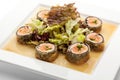 Japanese Cuisine - Deep-fried Sushi Roll Royalty Free Stock Photo