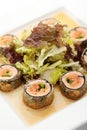 Japanese Cuisine - Deep-fried Sushi Roll Royalty Free Stock Photo