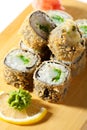 Japanese Cuisine - Deep-fried Sushi Roll Royalty Free Stock Photo