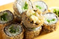 Japanese Cuisine - Deep-fried Sushi Roll Royalty Free Stock Photo