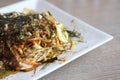 Japanese cuisine, fried noodles Yakisoba Royalty Free Stock Photo