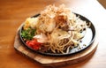 Japanese cuisine, frid noodles Yakisoba Royalty Free Stock Photo