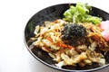 Japanese cuisine, fried noodles Yakisoba Royalty Free Stock Photo