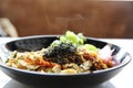 Japanese cuisine, fried noodles Yakisoba Royalty Free Stock Photo