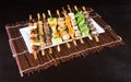 japanese cuisine. grill stick on the background
