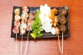 Japanese cuisine Grilled, Japanese skewered meat,Yakitori Royalty Free Stock Photo