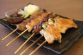 Japanese cuisine Grilled, teriyaki skewers Yakitori Royalty Free Stock Photo