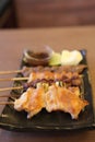 Japanese cuisine Grilled, teriyaki skewers Yakitori Royalty Free Stock Photo