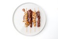 Japanese cuisine Grilled, various kind of teriyaki skewers Yakitori Royalty Free Stock Photo