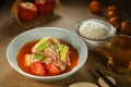 Japanese Tomato beef soup rice