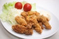 Japanese Cuisine, kakifurai (Deep-fried oysters) Royalty Free Stock Photo